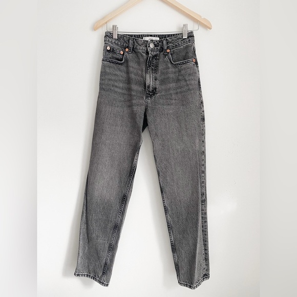 Mango High Rise Mom Jeans, Grey - Size 2 - Picture 3 of 8